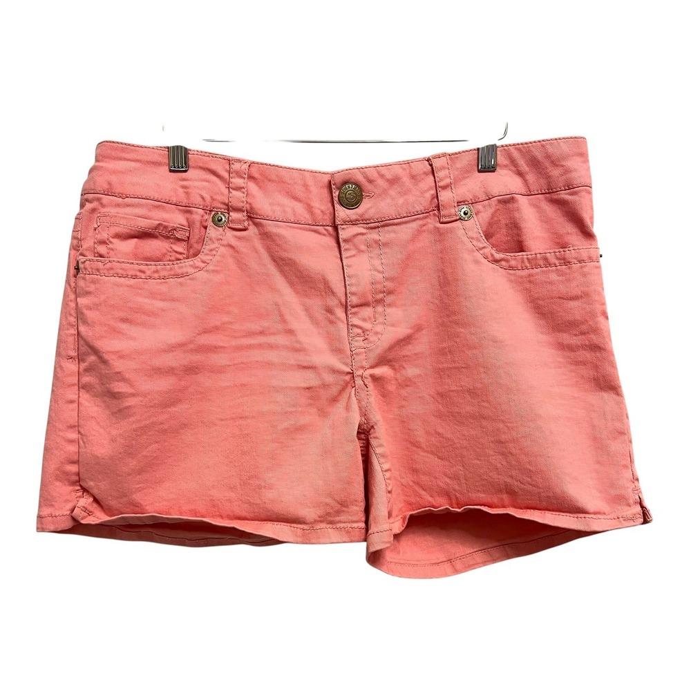 Seven7 Denim Shorts Womens 16 Coral Pink Stretch Cotton Casual Summer Coastal